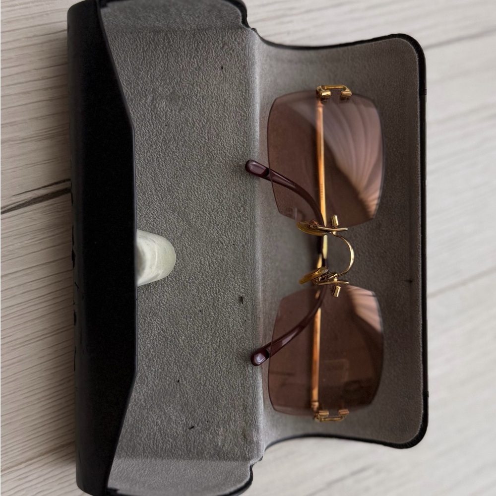 Cartier Gold Frame Sunglasses with Brown Lenses